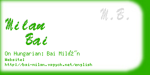 milan bai business card